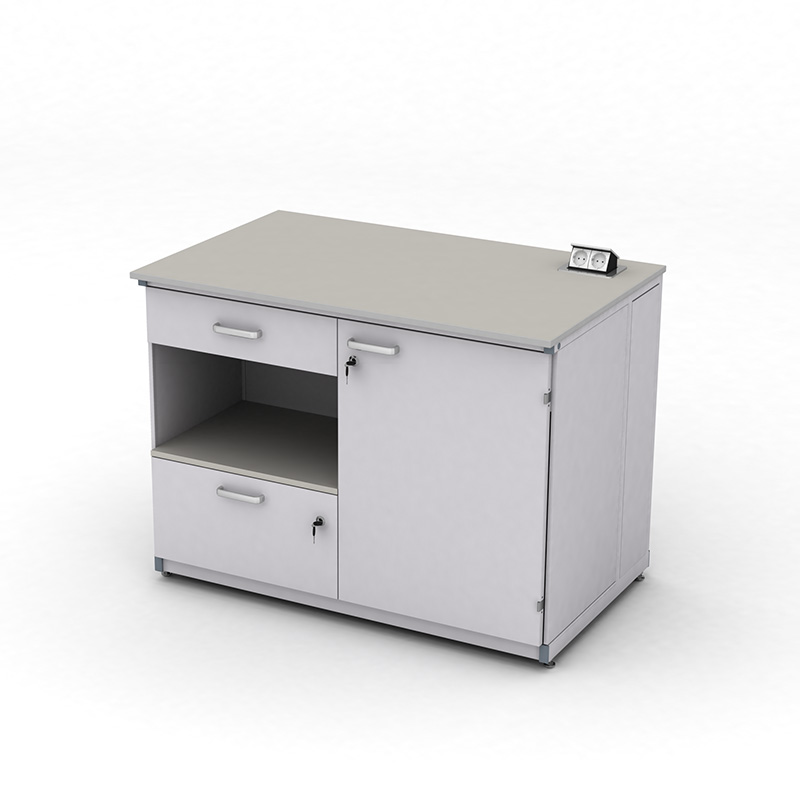 Cтіл демонстраційний лабораторний ЕКСПЕРТ з розетками, шухлядами та тумбою, 1200х750х900, арт. 141-08.115